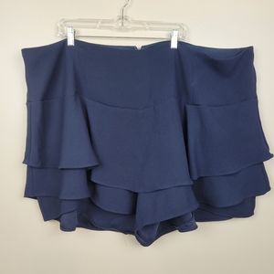 Eloquii Navy Tiered Ruffle Skort size 28